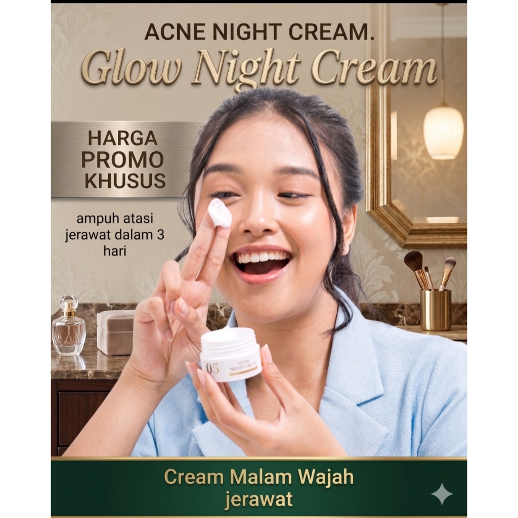 Skincare  Glow Night Cream Racikan 10gr CREAM GLOWING BPOM paket glowing bpom krim glowing bpom crea