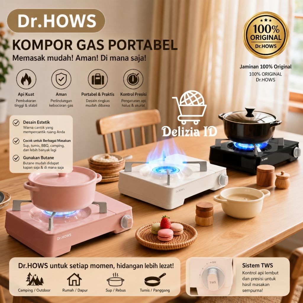 Ready Kompor Gas Portable Dr. Hows Original / Twinkle Portable Stove Dr. Hows / Kompor Ala Korea