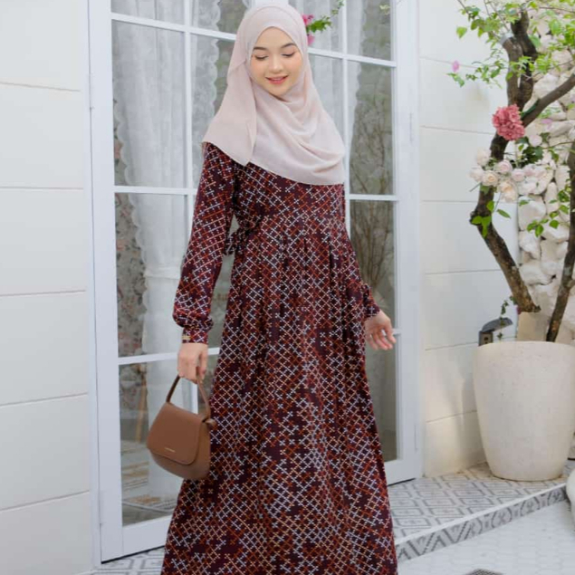 AYURI Gamis Katun Rayon Premium elegant craft daily syari home dress busui friendly LD 110 LD 120