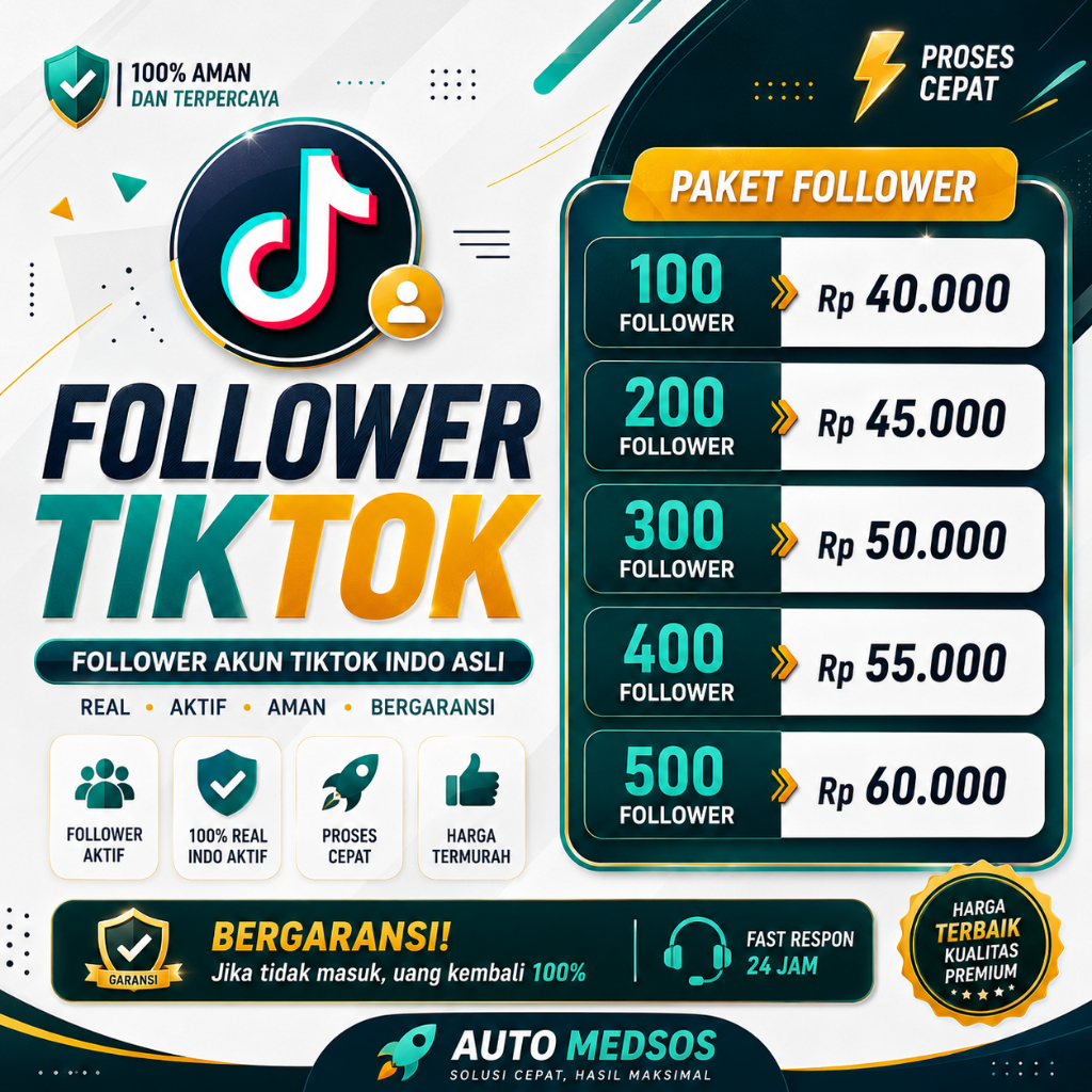 (PERMANEN 100% REAL) PROMO FOLLOWER INDO AKTIF Tiktok Followers Indo PENGIKUT BERGARANSI MURAH