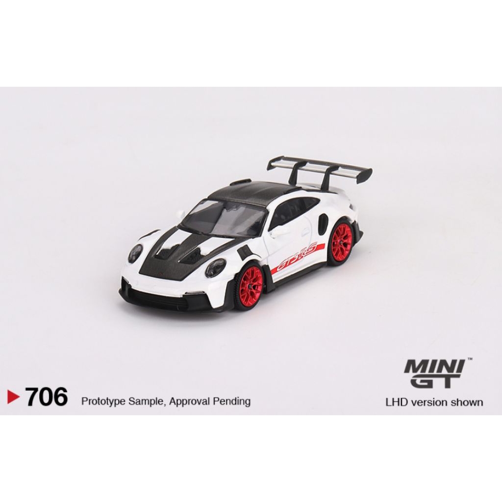 Mini GT Porsche 911 (992) GT3 RS Weissach Package White with Pyro Red - Unseald (minus)