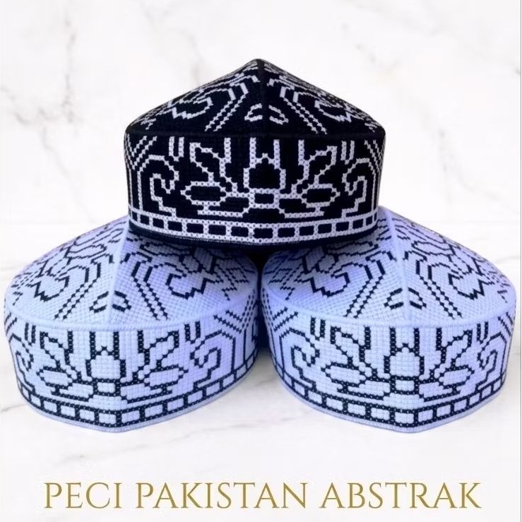 Peci PAKISTAN SUPER BORDIR ABSTRAK NEW Murah , Peci Pakistan Bordir , Peci Kopiah Pakistan Bordir , 