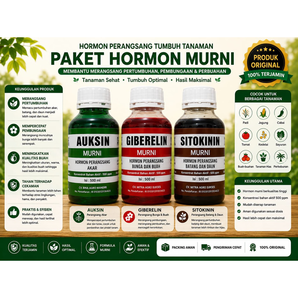 Paket Lengkap ZPT GIBERELIN+AUKSIN+SITOKININ || 500ML