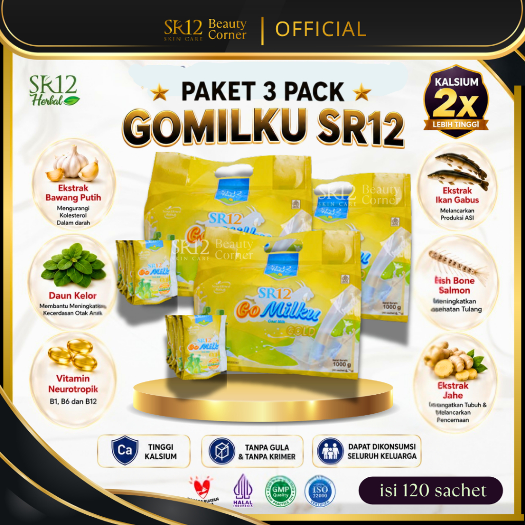 SR12 BEAUTY CORNER - BUNDLING 3 PACK GO MILKU 1000 GR GOLD Isi 4 Renceng 40 Sachet GoMilku SR12