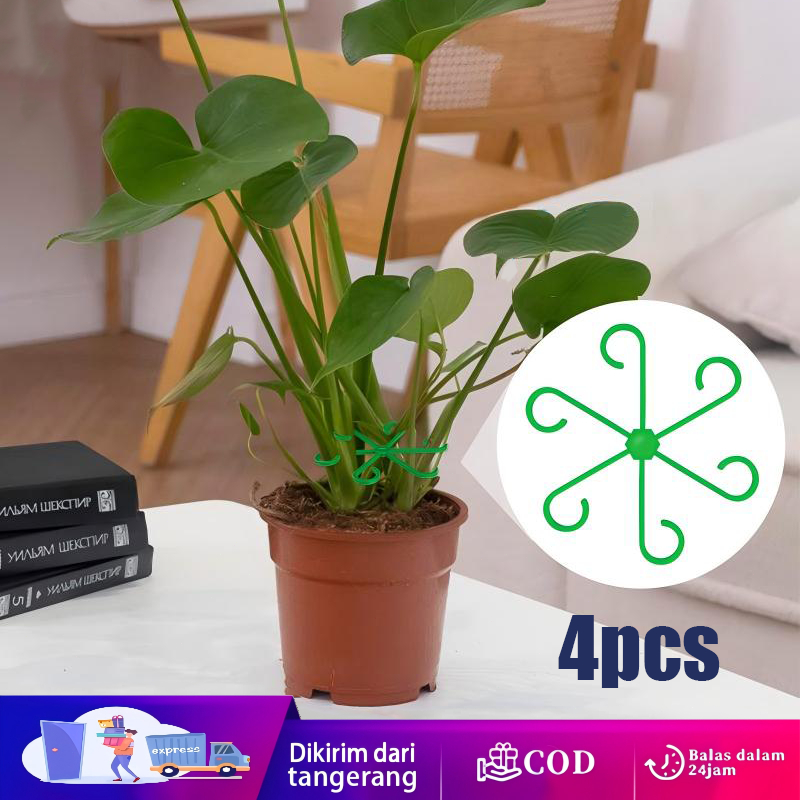 4Pcs Penopang Tiang Tanaman Monstera Deliciosa, Rak Penyangga Rambat Anggur, Support Bunga Balkon Ta