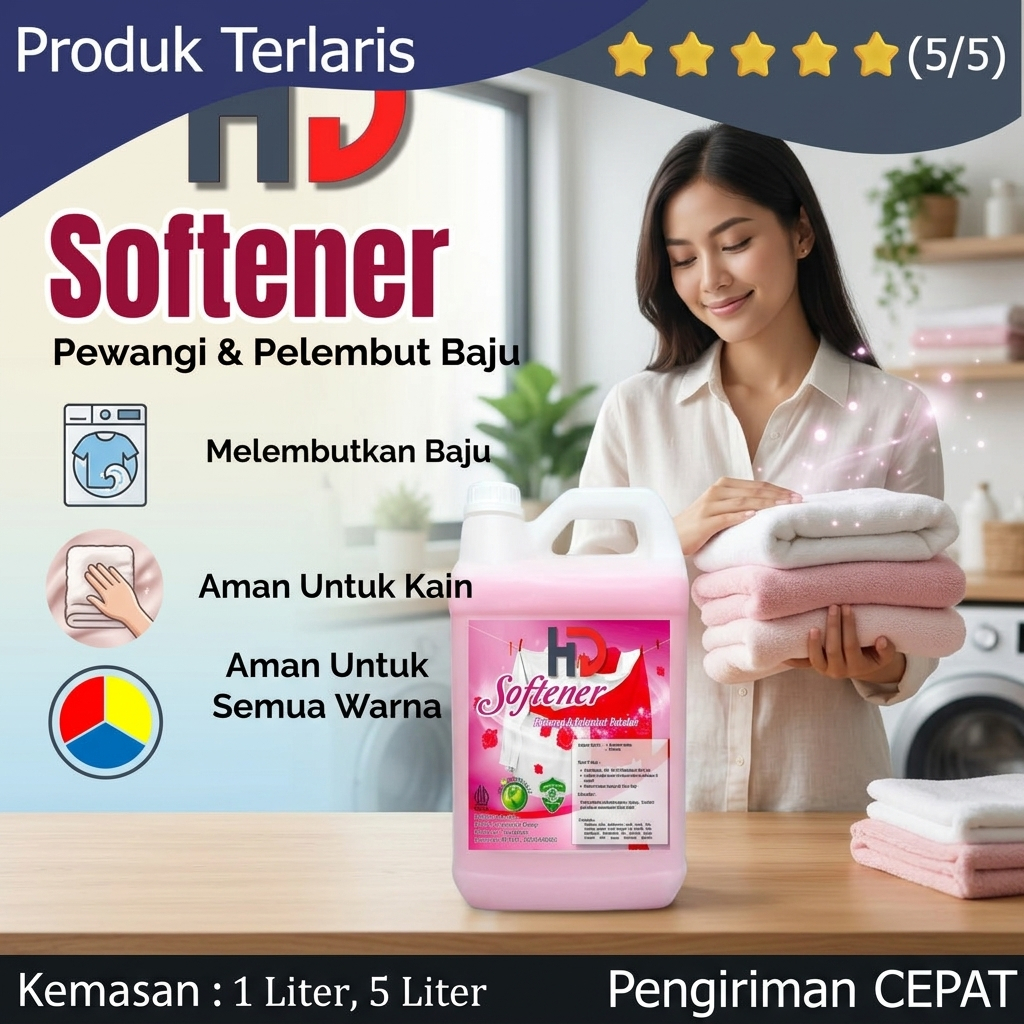 HD Softener Pakaian || Pelembut & Pewangi Pakaian || Pelembut & Pewangi Merk HD