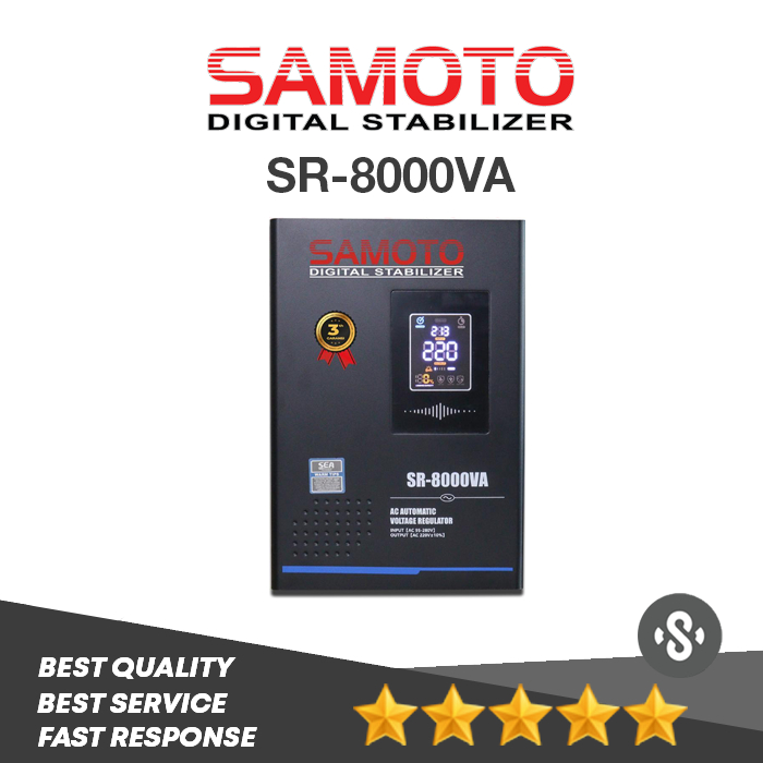 SAMOTO Stabilizer Relay 8000VA - 8KVA AVR Stabiliser 8000 8000 VA Relay Controlled Series SR8000