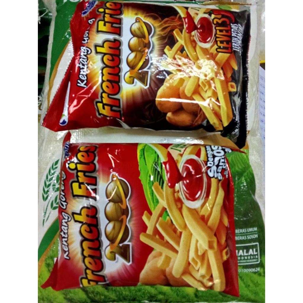 French Fries 2000 Snack Kentang Goreng 138g - Renyah, Gurih, Saus Tomat