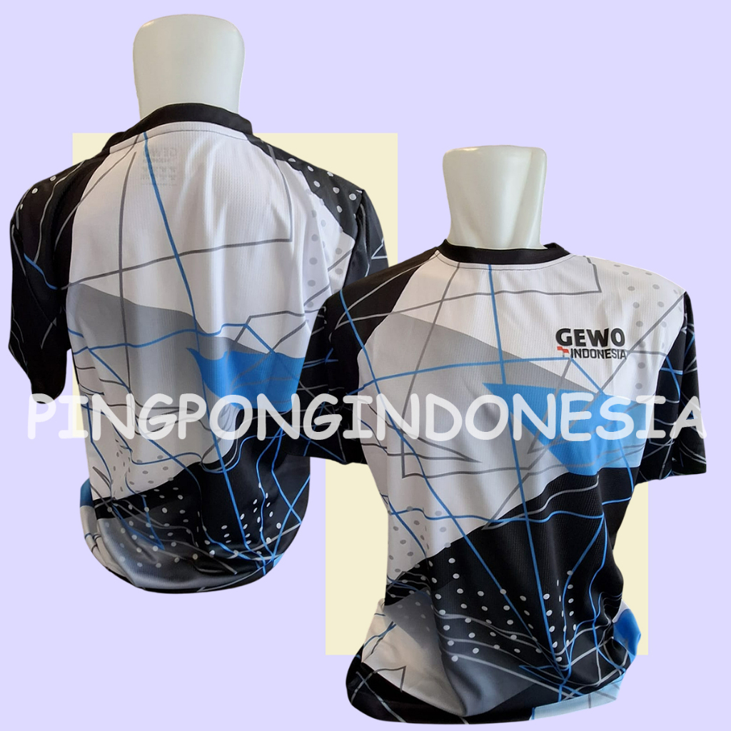 GEWO Shirt Lugo II - Baju Gewo Kaos Pingpong Tenis Meja Sport Jersey Gewo Indonesia Baju Olahraga Bl