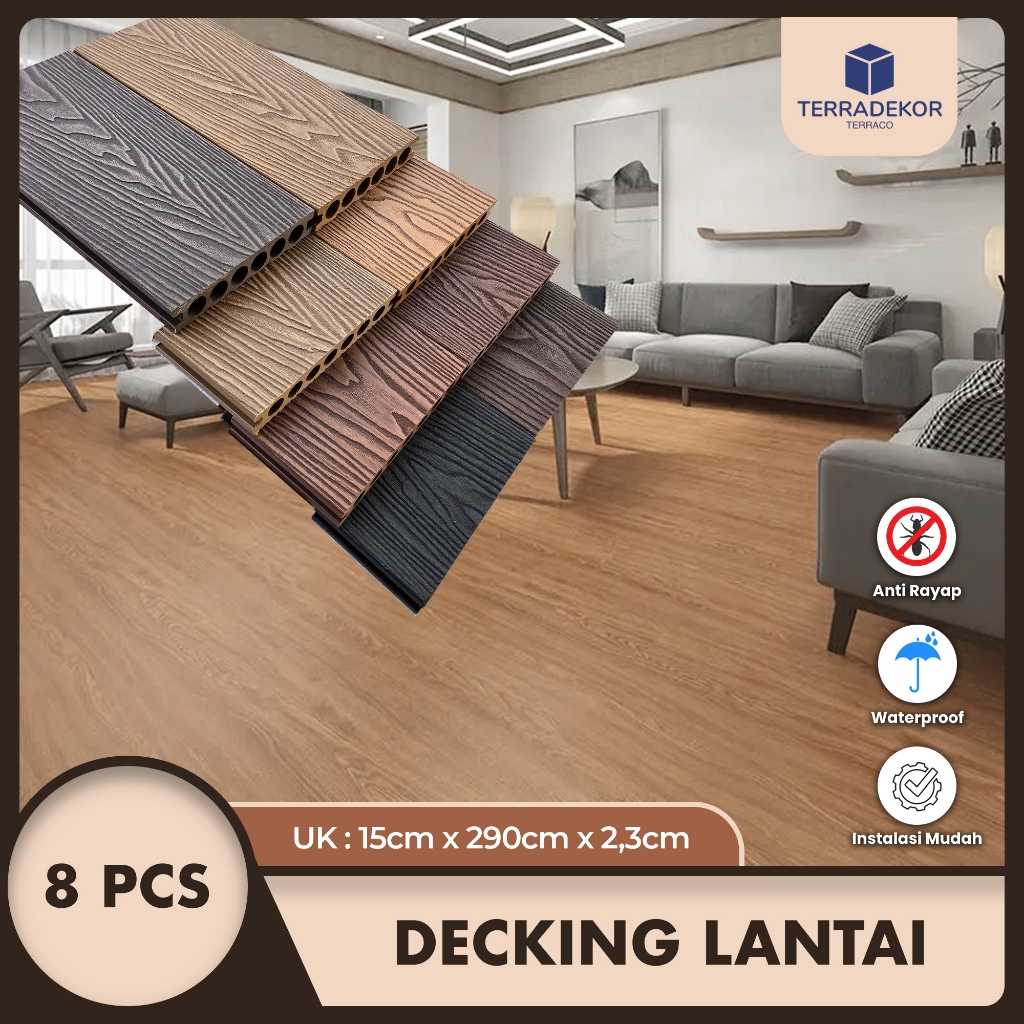 Decking Lantai Outdoor-Lantai kayu- serat kayu - lantai kolam renang/Taman Aesthetic