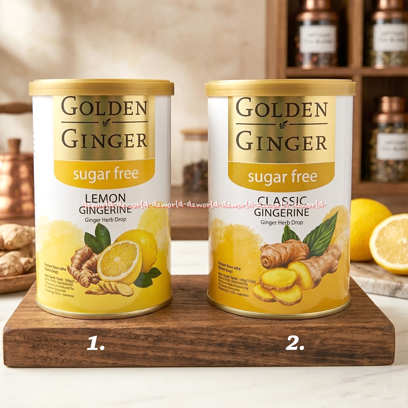 Golden Ginger Sugar Free 100gr Classic Lemon Permen Jahe Untuk Meredakan Tenggorokan Gondenginger Ca