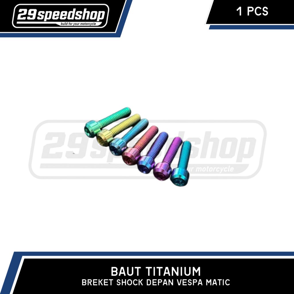 BAUT TITANIUM BREKET SHOCK DEPAN VESPA MATIC