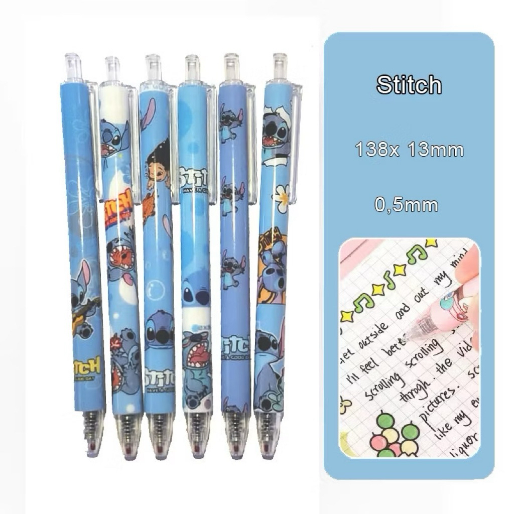 Pulpen Set Karakter Lucu Pulpen Mekanik Karakter Stitch