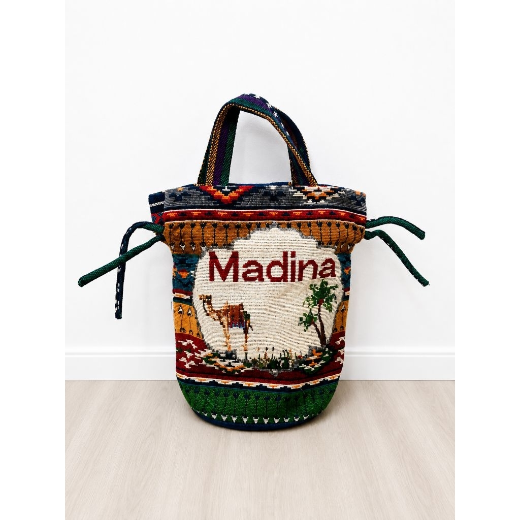 TAS SERUT HAJI UNTA Handbag kanvas serut makkah edition / tas serut kanvas oleh oleh timur tengah / 