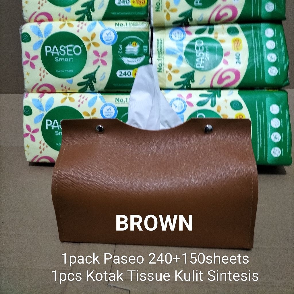 Paseo Smart Facial Tissue Tisu Wajah & Box Tissue Kulit Sintetis