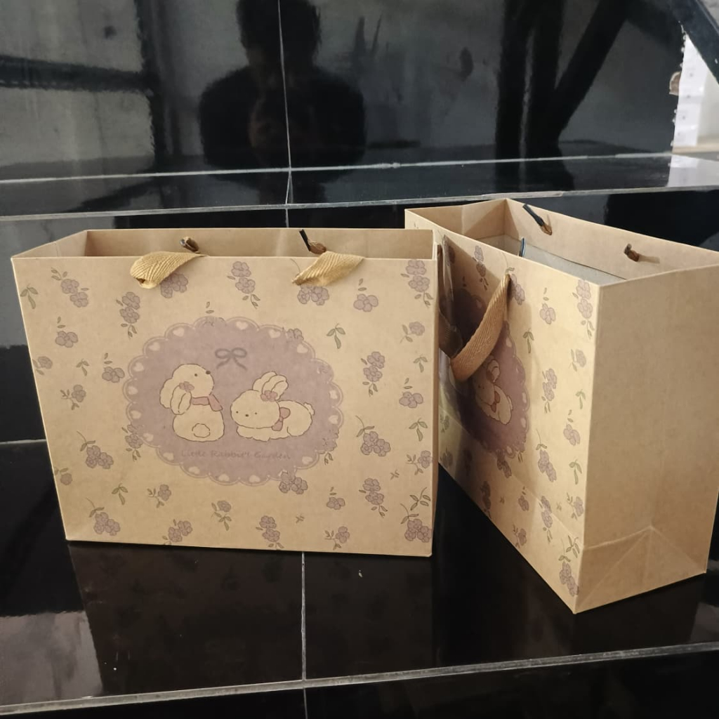 Paper Bag Import / Tas tali Coklat FANCY HZ-18030A
