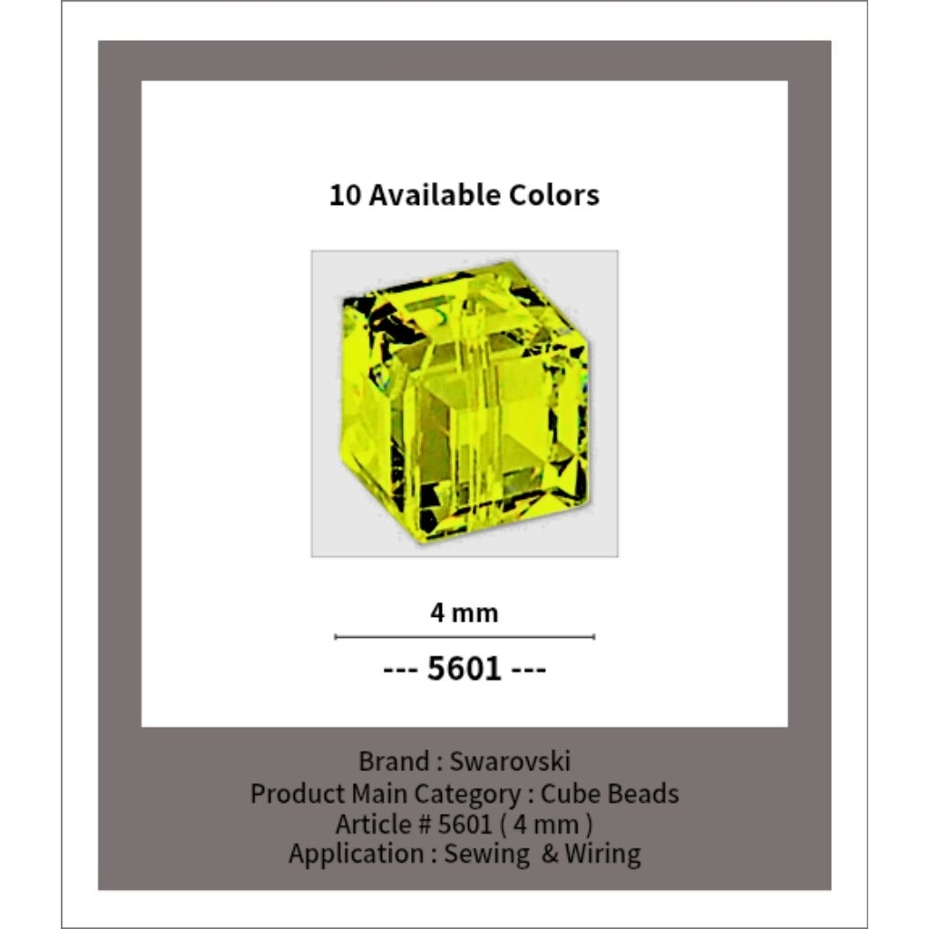 SWAROVSKI™ - 4 MM Cube Beads - Article # 5601 - Swarovski Crystal - Swarovski Kristal - Crystal Swar