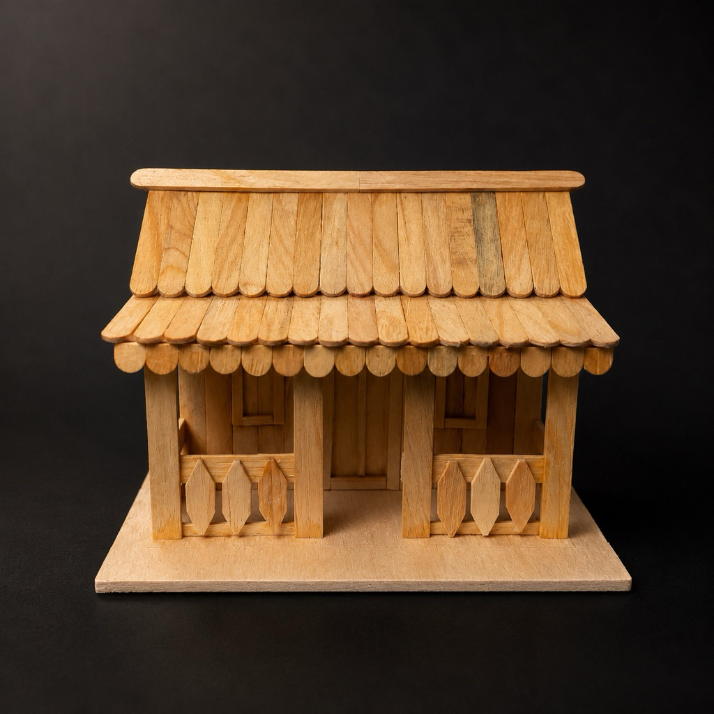 Miniatur Rumah Adat Betawi Dari Stik Eskrim