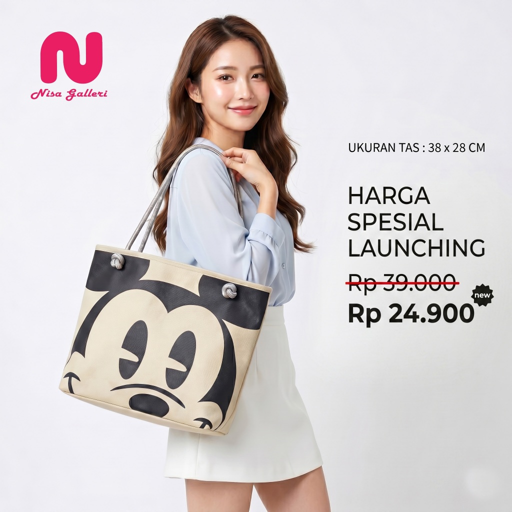 NISA GALLERI Tas Wanita Tote Bag Motif Terbaru Tas Wanita Tali sumbu Kekinian Motif Niki