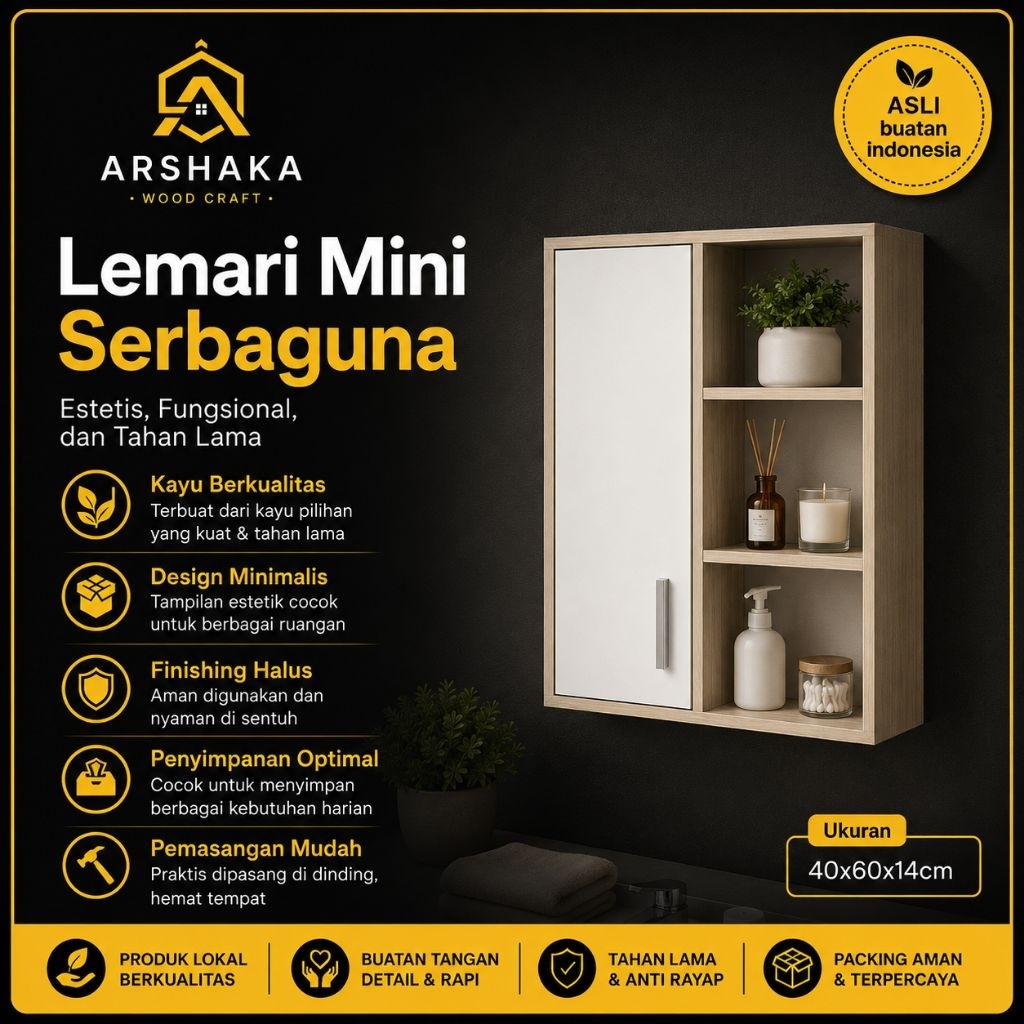 Lemari Gantung / Lemari Mini Serbaguna / Rak dinding Estetik