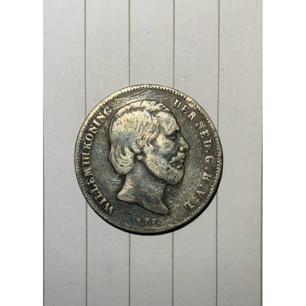 Koin Perak 1/2 Gulden 1864 Belanda Silver Asli | King Willem III
