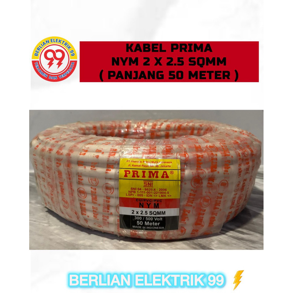 Kabel prima NYM 2x2,5mm 1roll 50meter