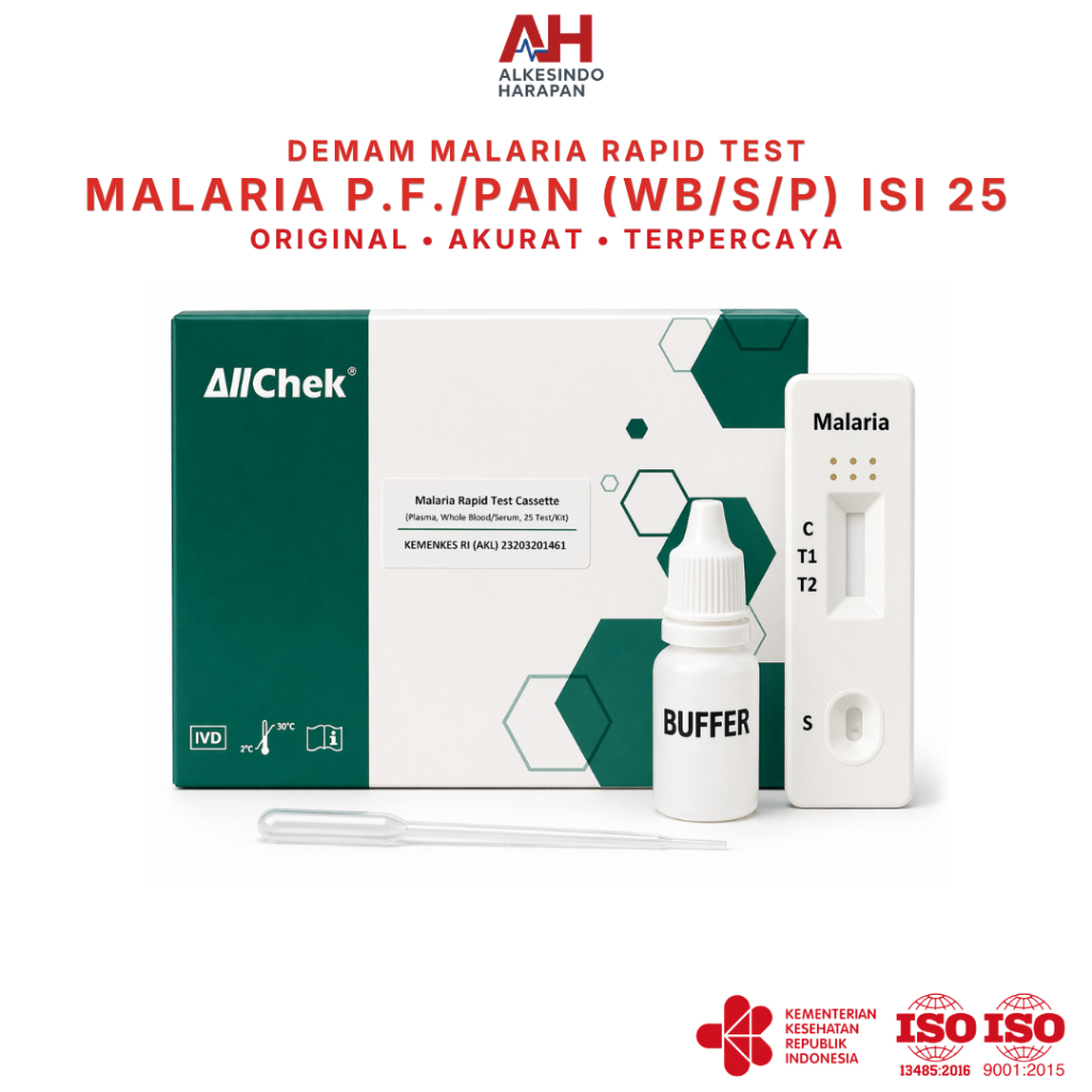 Allchek Rapid Test Malaria Pf/Pan – Alat Tes Malaria Blood Test Kit Isi 25