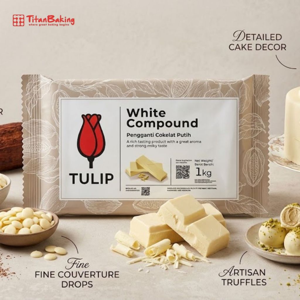 COKLAT BLOK TULIP WHITE COMPOUND 1KG