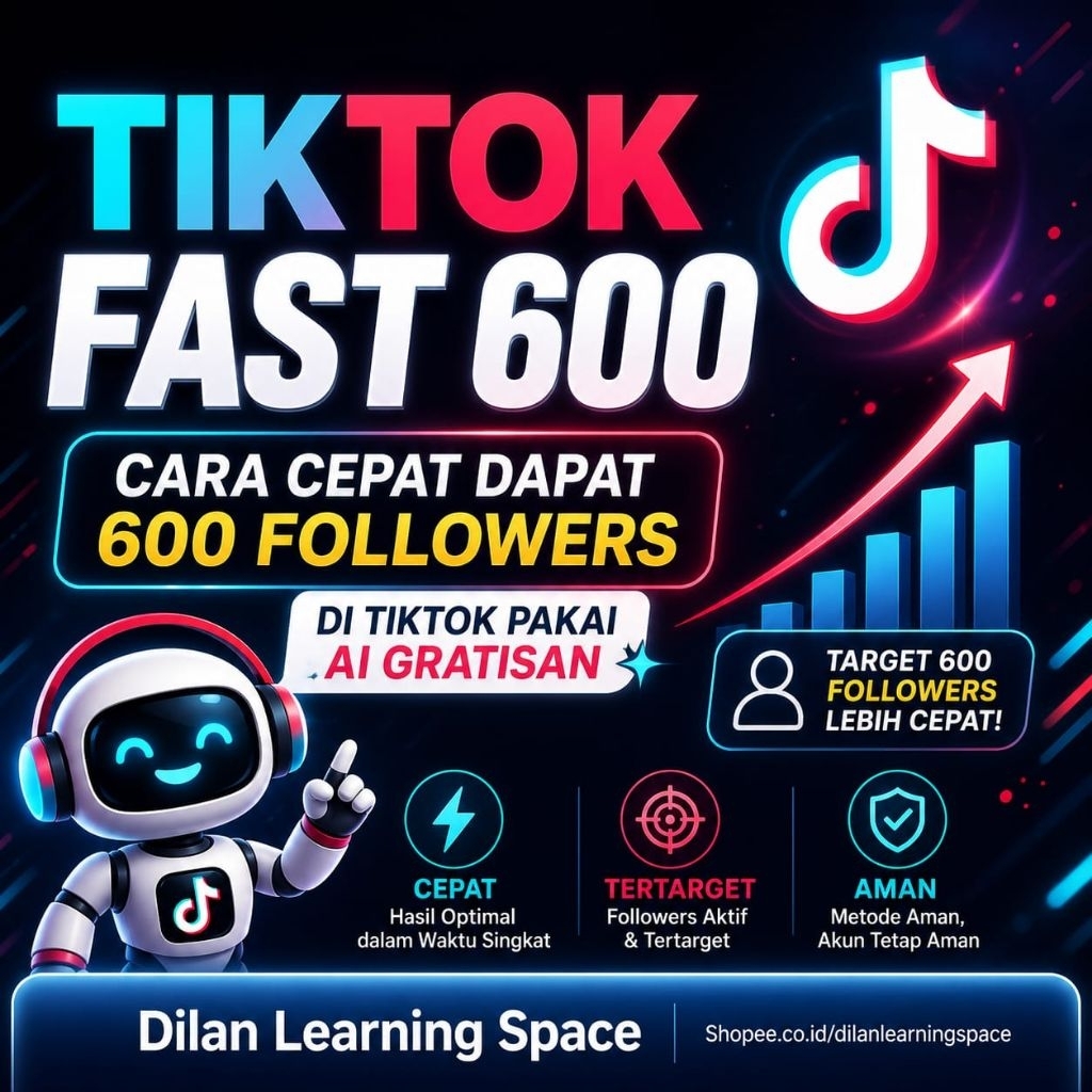 KELAS ONLINE TIKTOK FAST 600 - Panduan Video Cara Ternak Akun Tiktok Shop Affiliate Menggunakan AI