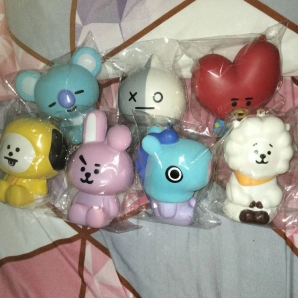 set of 7 BT21 squishy | hv aging cracks | bundle squishy | squishy kpop | squishy old