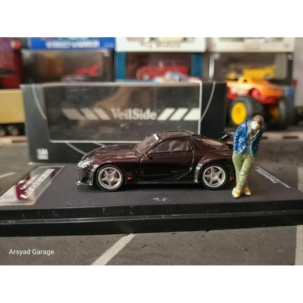 Diecast Time Micro Mazda RX7 RX 7 Veilside Black Plus Figire Han