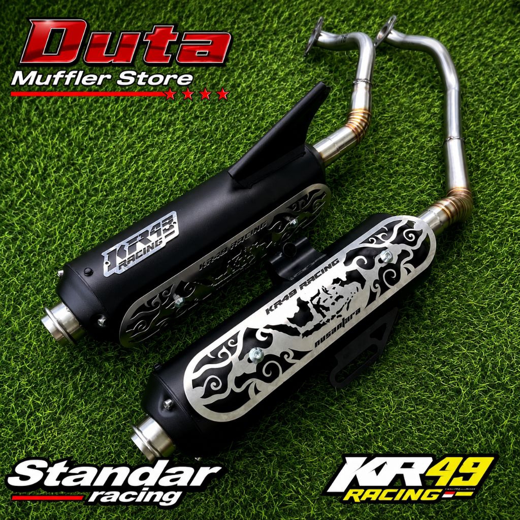 Knalpot Original Kr49 ModelJigsaw/ Kinochi Cover Nusantara Titan Standar Racing Bass dan Gahar Inlet