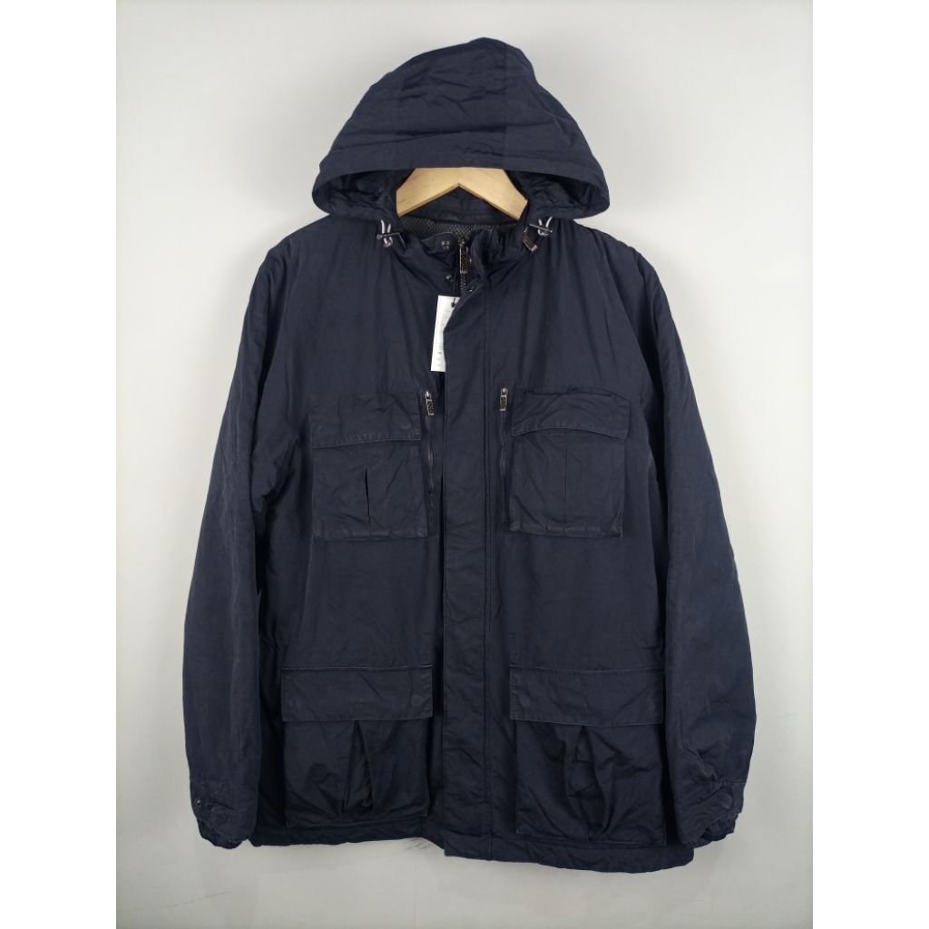 Jaket Zegna Sport Microcompact Thermore Original Parka Hidden Hodie Banyak Saku_Hitam_Size Masuk L