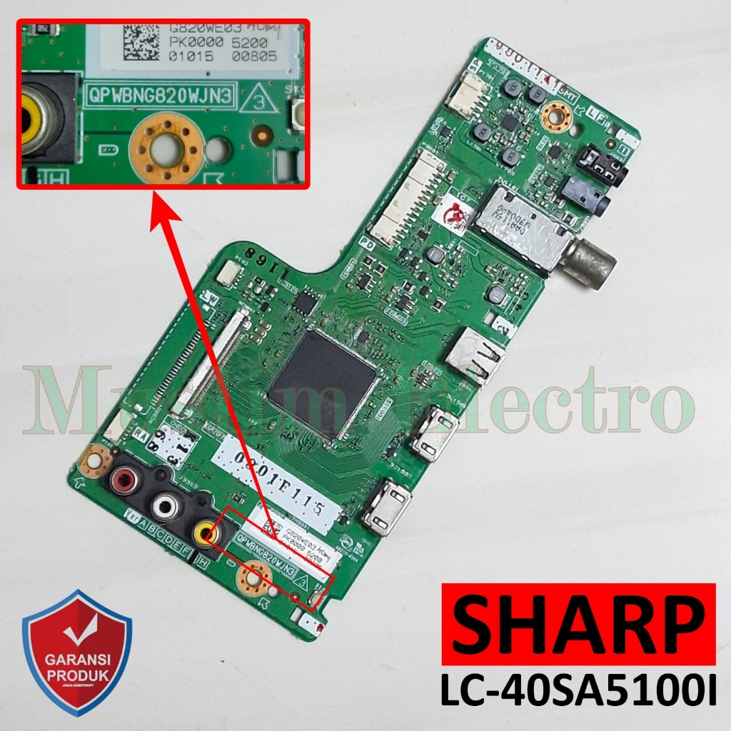 Mainboard LED TV Sharp LC-40SA5100I LC-40SA5100 40SA5100I 40SA5100