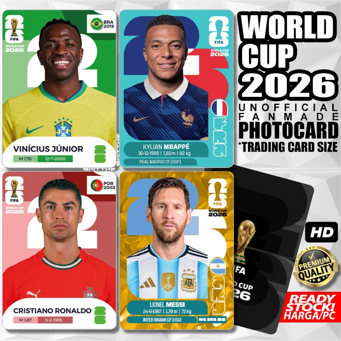Photocard Player Piala Dunia 2026 Unofficial Photo Card Kartu Sepak Bola World Cup Mexico