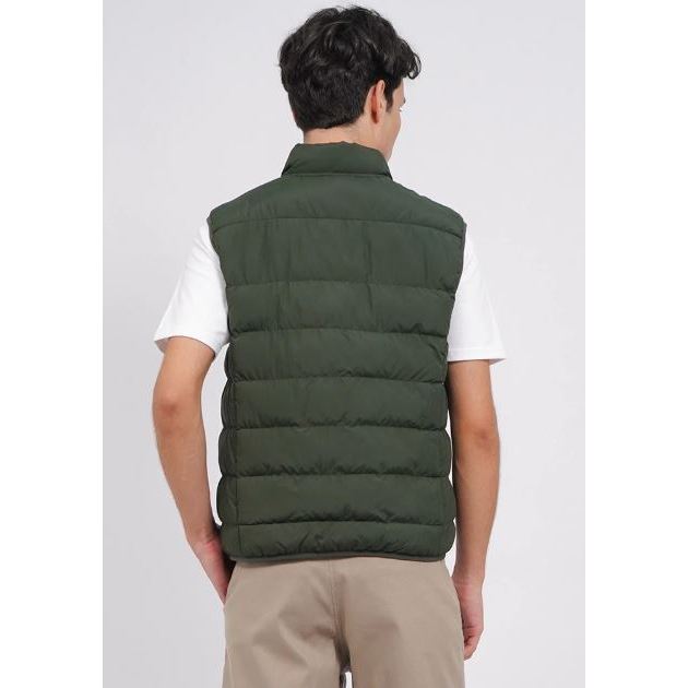 WOOD Mock Neck Ribstop Vest with Zipper 2- DARK GREEN