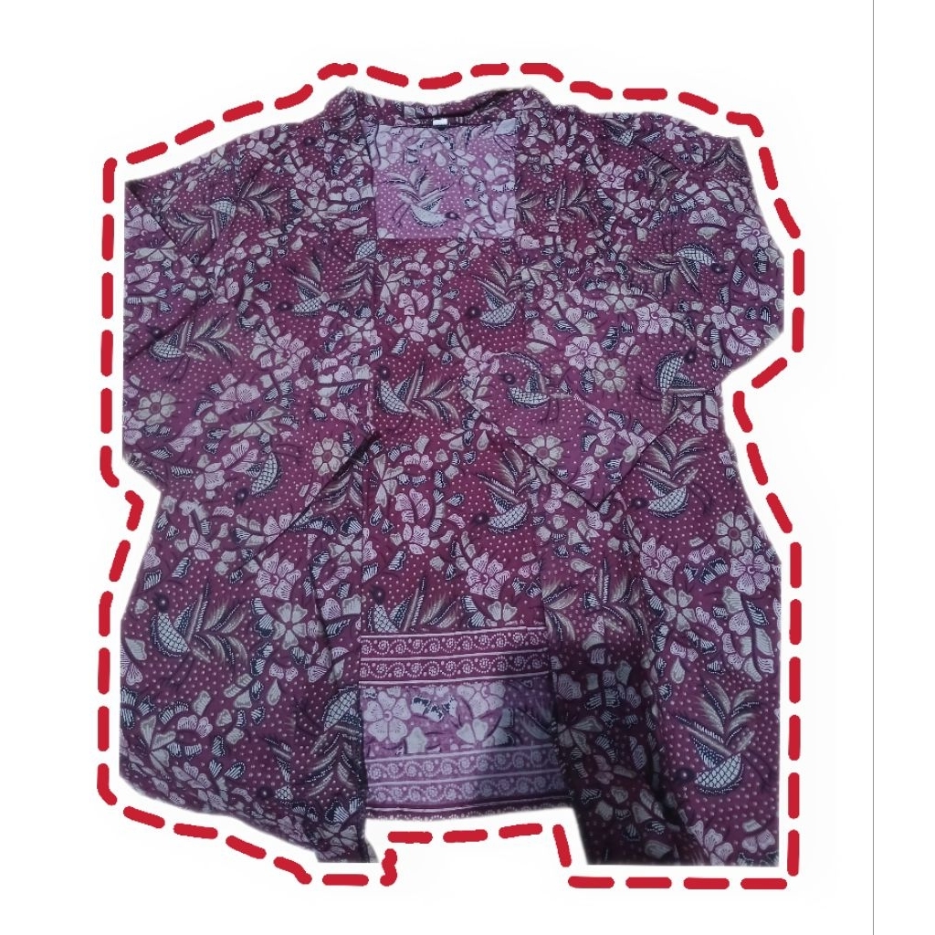 preloved batik model kutubaru maroon