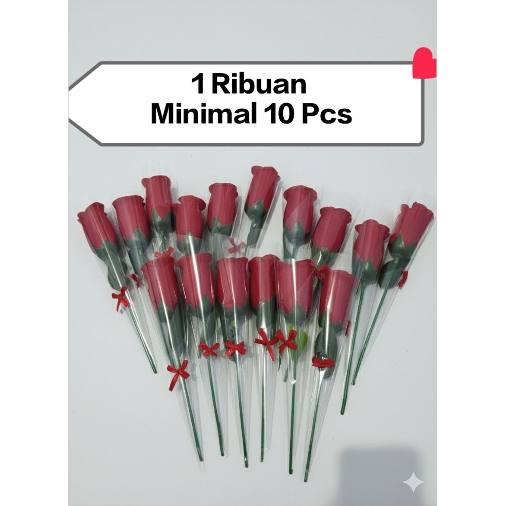 Ready bunga tangkaian palsu satuan / bunga satu tangkai premium/ mawar tangkaian buket