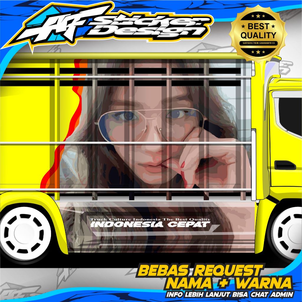 JUAL STICKER PRINTING BAK SAMPING TRUK BAGIAN DEPAN