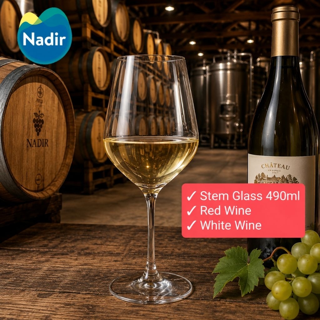 Gelas Red Wine Kaki 490ml (set isi 1pcs) NADIR 7031/ Stem Red Wine Glass NADIR BRUNELLO