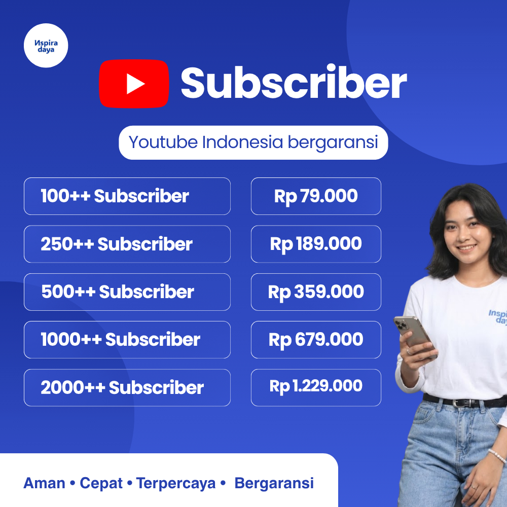Subscriber Youtube Real Aktif Indonesia Terbaru 2026 Murah - Aman - Terpercaya - Bergaransi