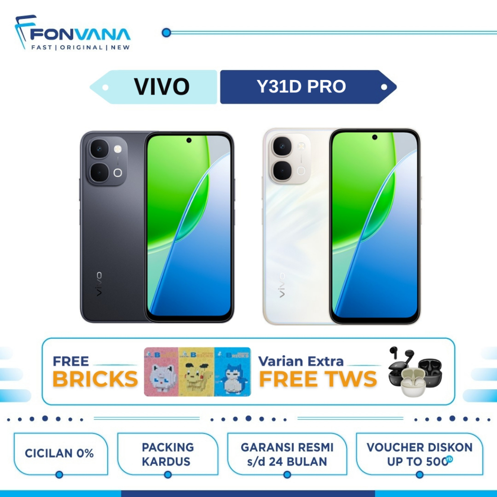 VIVO Y31D PRO 6/128GB,8/128GB&8/256GB 6.75 inch 50 MP Qualcomm Snapdragon 6s 4G Gen 2|GARANSI RESMI 