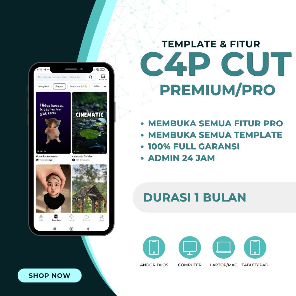 [cp 1bulan] Template CapCut Pro Premium Legal Aman & Cepat Bergaransi