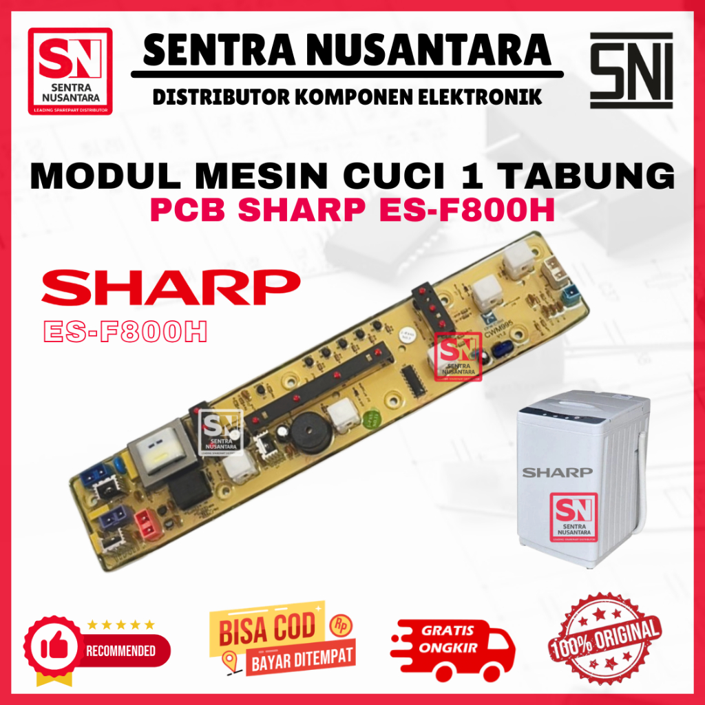 Sharp Modul PCB Mesin Cuci ES F800H ORGINAL | Mainboard Mesin Cuci Sharp ES-F800H ASLI | PCB Sharp E