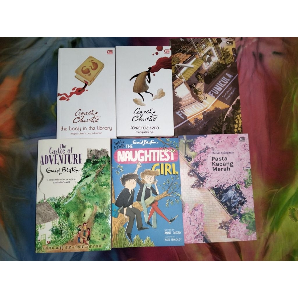 PRELOVED NOVEL BUKU CERITA PASTA KACANG MERAH FUNICULI FUNICULA AGATHA CRISTIE ENID BLYTON