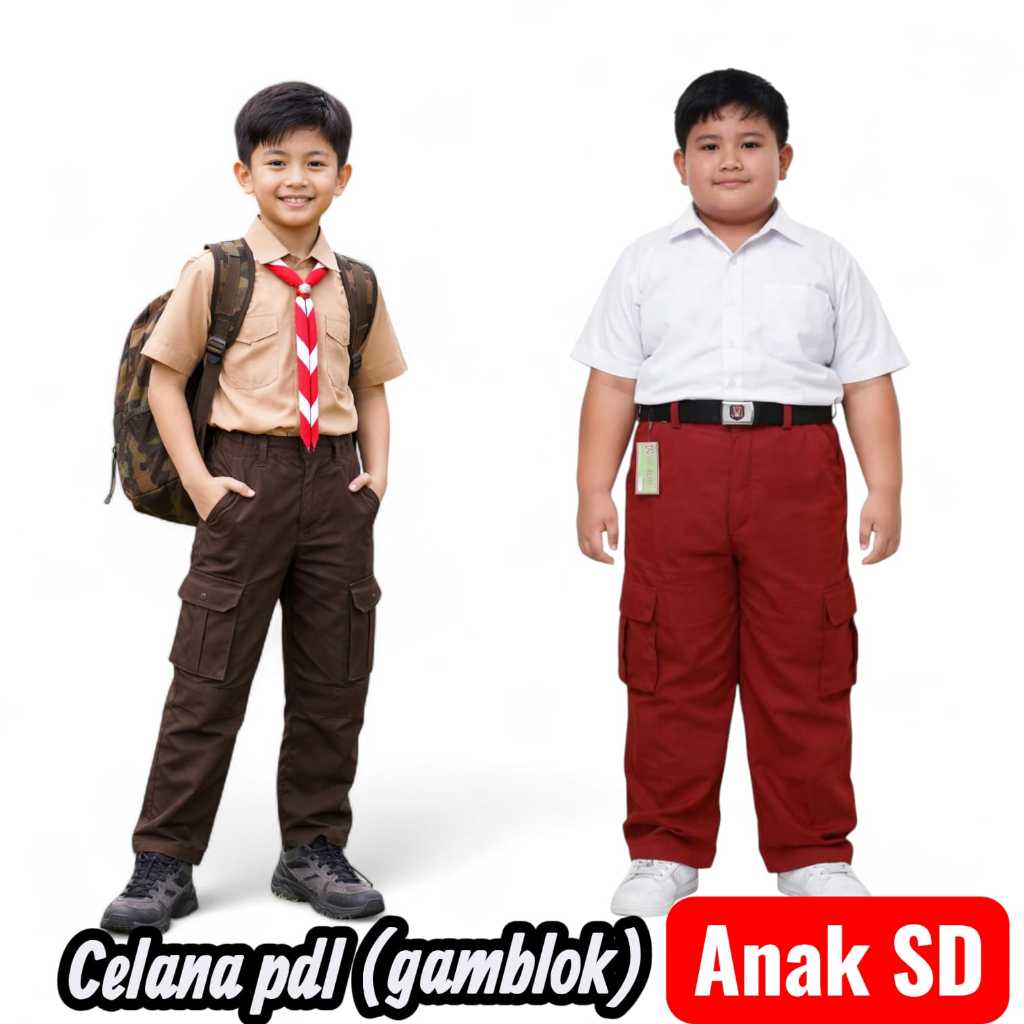 Celana Panjang PDL Seragam Sekolah dengan Bahan Nyaman dan Pinggang Karet//celana pdl gamblok panjan