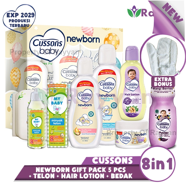 (CP)Cussons Baby Set Paket Hadiah Bayi Cussons Baby Newborn 8in1 dengan Telon dan Bedak