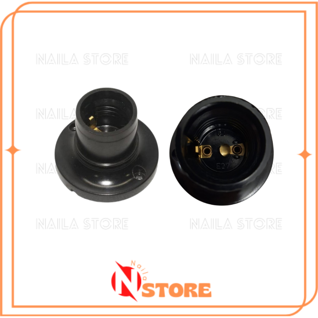 BROCO FITTING TEMPEL PLAFON BULAT HITAM/ FITTING TEMPEL BROCO HITAM/FITTING LAMPU HITAM BROCO BERKUA