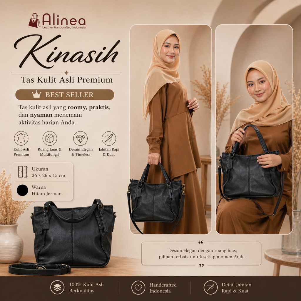 Tas kulit asli premium Kinasih AlineaLeather