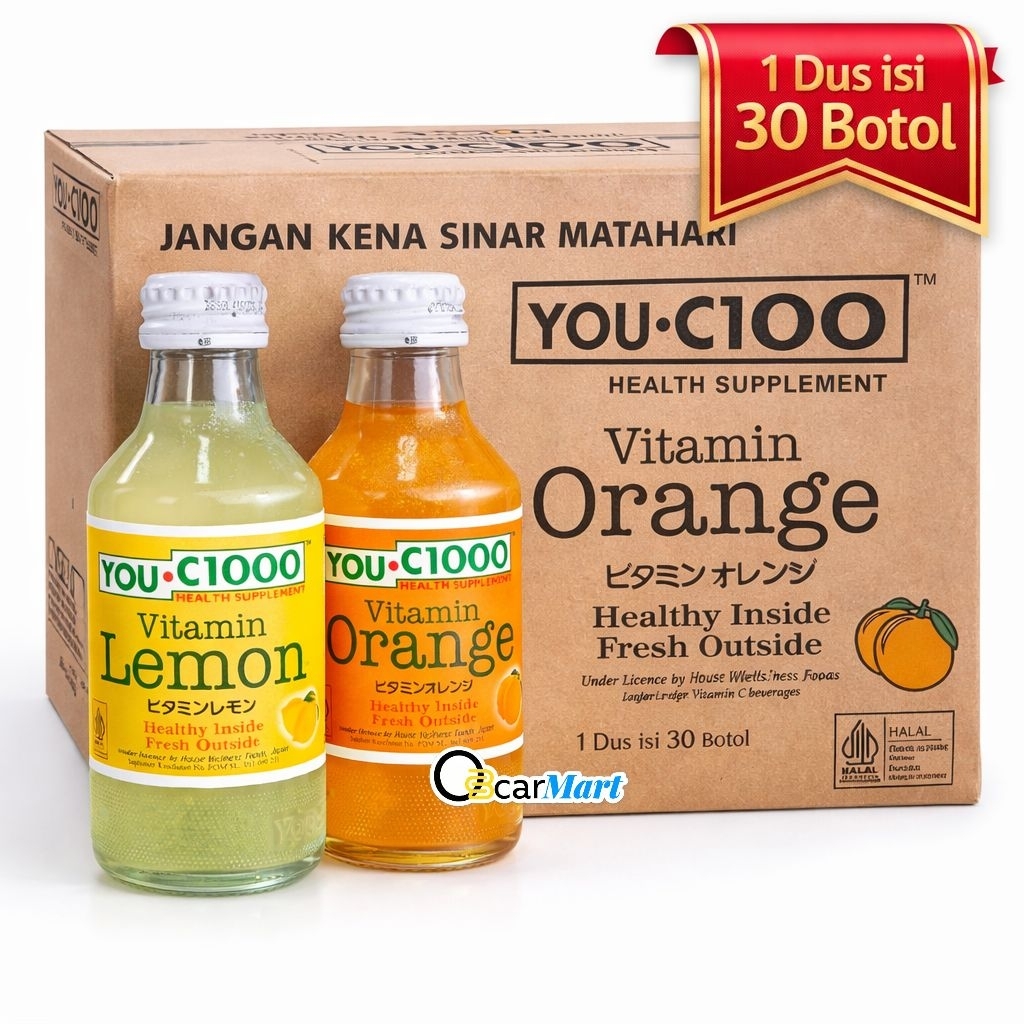YOU C1000 ORANGE Lemon 1 Dus isi 30 Botol Beling Vitamin C 140ml